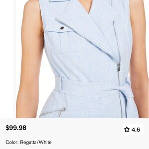 Calvin Klein Regatta Blue and White Dress